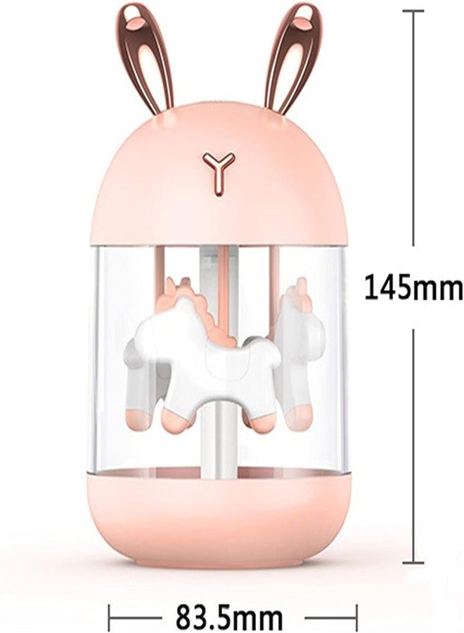 عربست مرطب هواء، مرطب ضباب بارد صغير وردي اللون مزود بكابل USB، مكتب ذكي محمول للقراءة في الليل، مرطب هادئ مناسب للأطفال في المنزل والمكتب وغرفة النوم - Image 2