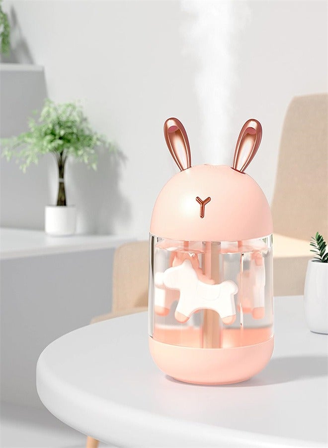 عربست مرطب هواء، مرطب ضباب بارد صغير وردي اللون مزود بكابل USB، مكتب ذكي محمول للقراءة في الليل، مرطب هادئ مناسب للأطفال في المنزل والمكتب وغرفة النوم - Image 5