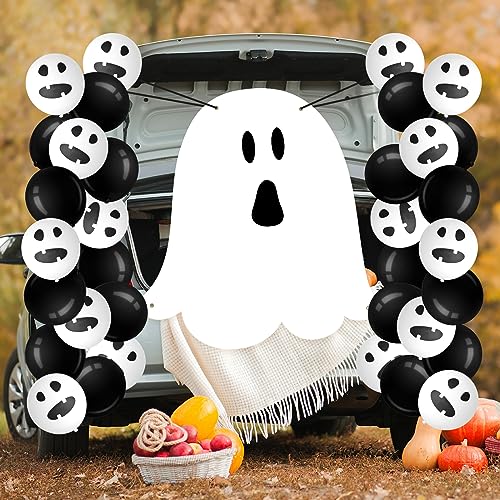 Panelee Halloween Ghost Trunk or Treat Car Decorations Kit Trunk or Treat Decorations Banner and Balloons Trunk Decorating Kit for Outdoor Garage Door Archway Party Supplies - Image 3