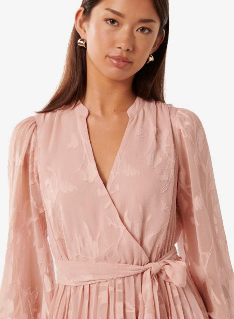 forever new Gabriella Textured Wrap Neck Midi Dress - Image 4