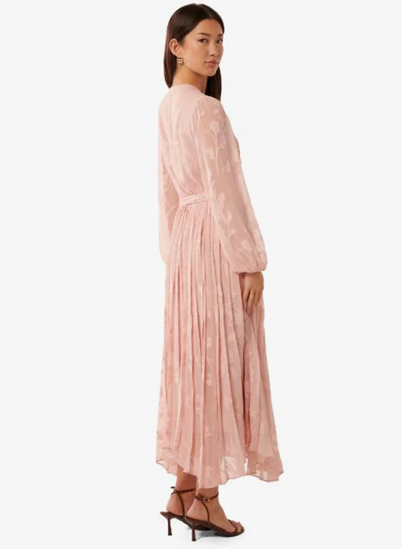 forever new Gabriella Textured Wrap Neck Midi Dress