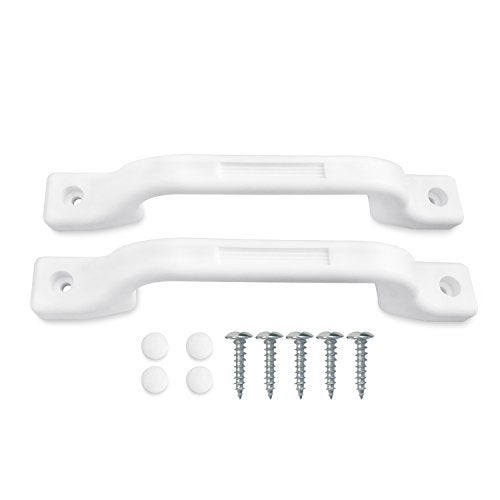 Camp'N RV Grab Handle - White Sturdy 2-Pack Plastic Handles with Mounting Hardware, Ideal RV Handrail for Campers, Adults, and Elderly Safety - Image 1