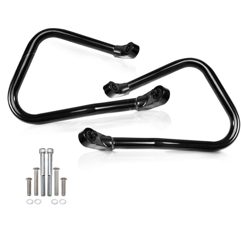 kekykm Motorcycle Saddle Bag Guard Crash Bar Bracket compatible with Harley Davidson Softail Heritage Classic FLHC FLHCS Revival FLI Bolton Black Rear Saddlebag 20182025
