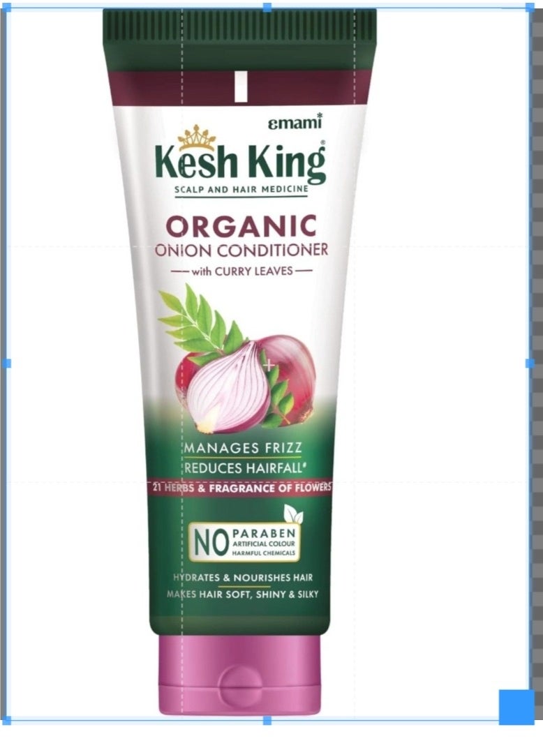 Kesh King Emami Organic Onion Conditioner With Curry Leaves For Hydrated And Nourished Hair For All Hair Types, 200 Millilitre - Unscented