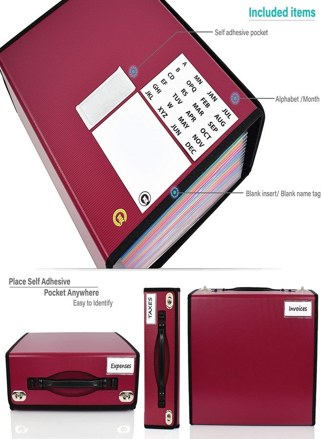 CNK Accordion File Folders with 24 Pockets Organizer for Document Paper Storage Folder Documents Expanding Binder Folio Pocket Receipt Filing Expandable Files Dividers Labels Letter Durable Handle - Image 5