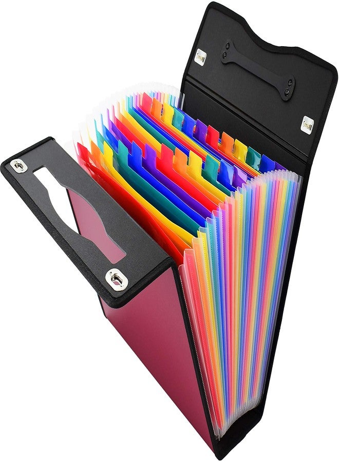 CNK Accordion File Folders with 24 Pockets Organizer for Document Paper Storage Folder Documents Expanding Binder Folio Pocket Receipt Filing Expandable Files Dividers Labels Letter Durable Handle - Image 2