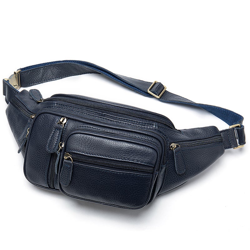 Versatile Mens Leather Fanny Pack Crocodile Pattern 8336 8336 White  - Image 2