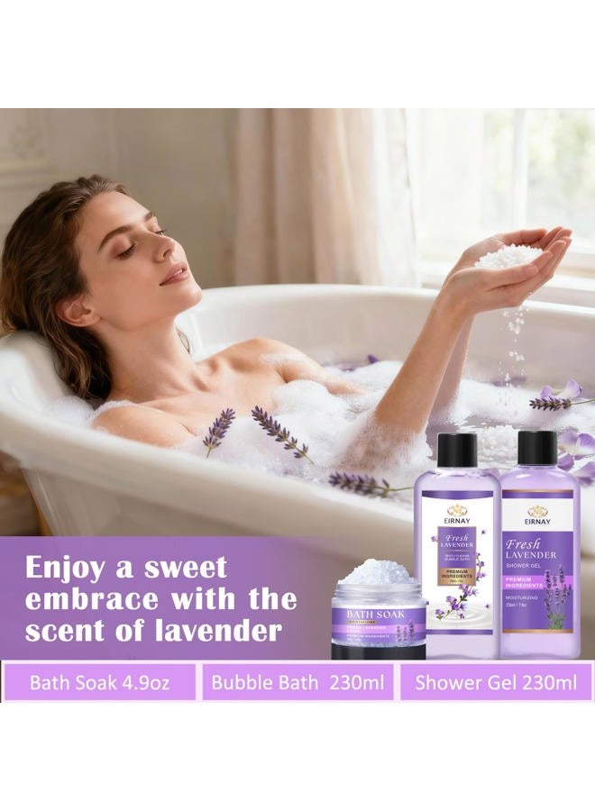 EIRNAY Gift for Women, Spa Gift Baskets for Women - 17pcs Lavender Sets with Body Lotion, Bubble Bath, Relaxing Bath Sets, Birthday Christmas Gifts for Her, Spa Kit for Mom Wife Sister Friend - Image 5