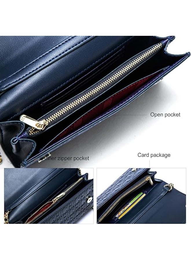 CH CH CHCH Small Crossbody Bag for Women,Cell Phone Purse Women's Shoulder Handbags Wallet Purse with Credit Card Slots (BLUE) - Image 4