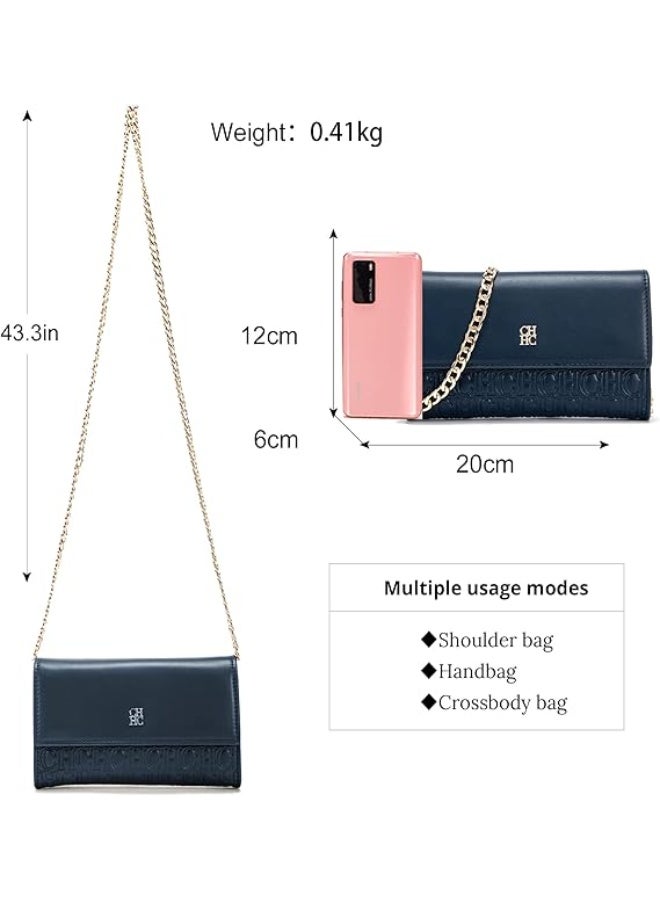 CH CH CHCH Small Crossbody Bag for Women,Cell Phone Purse Women's Shoulder Handbags Wallet Purse with Credit Card Slots (BLUE) - Image 3