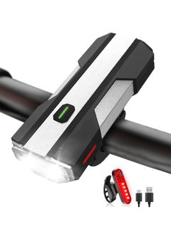 Excefore Rechargeable Bike Lights, 6+4 Modes, Type-C USB, Anti-Dazzle High Lumen LED, Front and Rear Set for Night Riding, Waterproof IPX6, Easy to Install, Ideal for Kids, Cycling, Biking  - Image 1