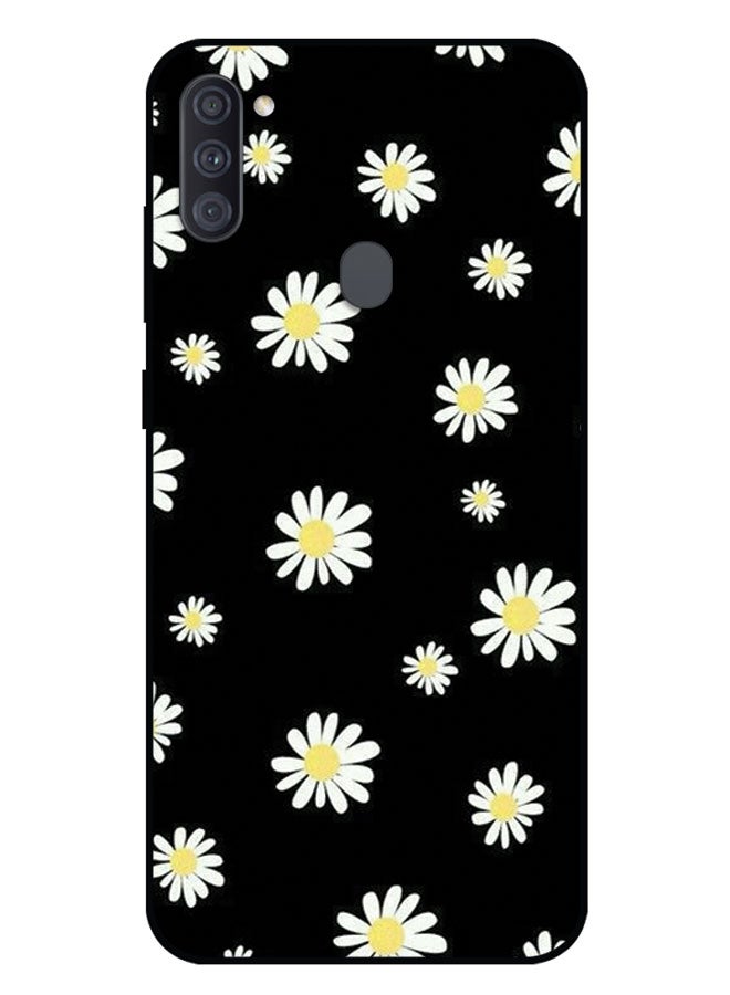 الصيد العين غطاء حماية مطبوع لهاتف سامسونج جالاكسي A11 - زهور بيضاء - Image 1