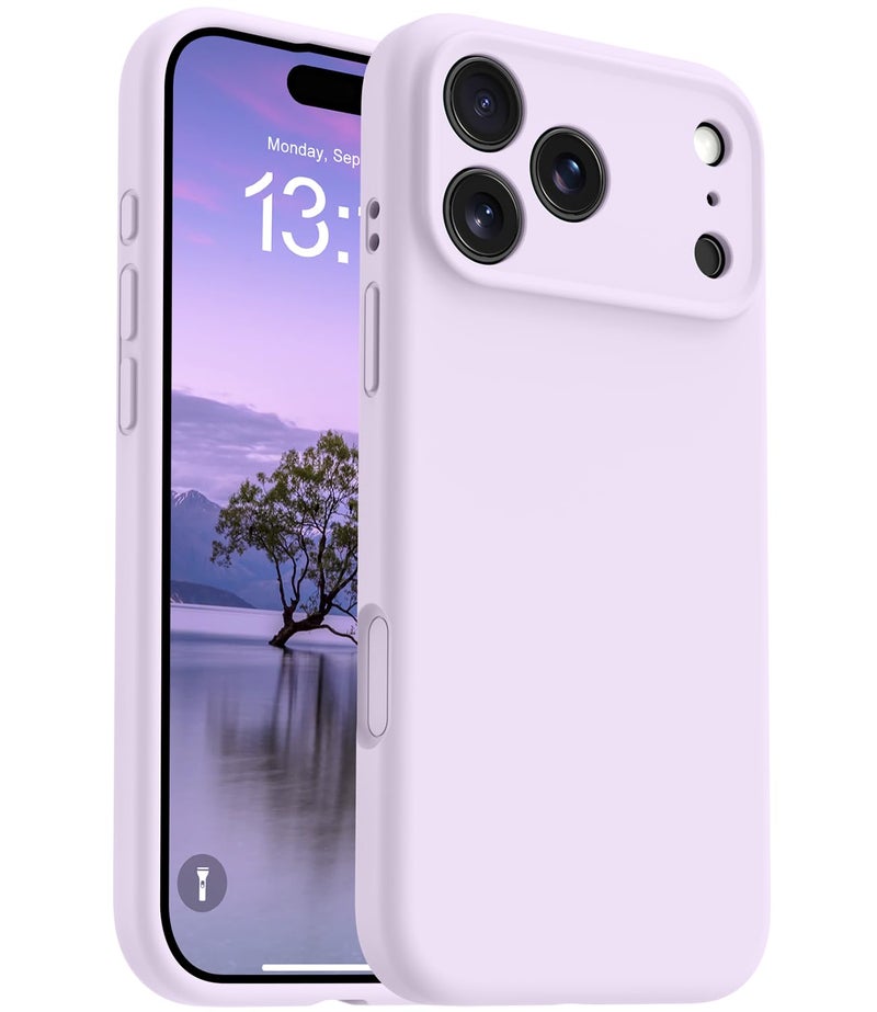 اوتوفلاي Magnetic for iPhone 17 Pro Case,Compatible with Magsafe,Classic Liquid Silicone Mobile Phone Case,Integrated Camera Control Button,Anti-Scratch Microfiber Lining, Cloud Mauve - Image 1