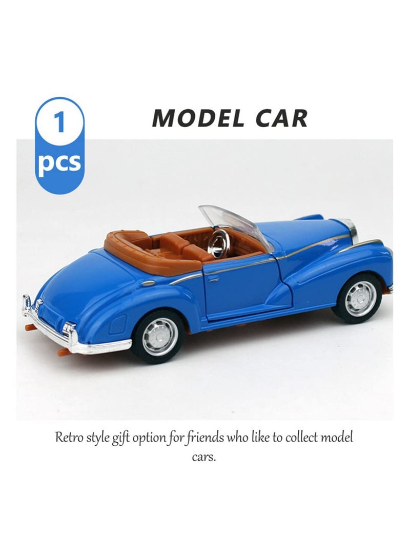 SYOSI Vintage Car Model Retro Car Model Toy Diecast Vehicle Classic Car Figurine Collectible for Kids Adults Gift Car Lover Present Blue - Image 5