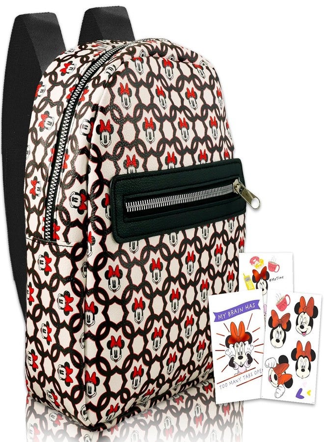 Minnie Mouse Mini Backpack For Women - Bundle with 10â€ Disney Leather Backpack Set and Decals | Minnie Travel Bag - Image 1