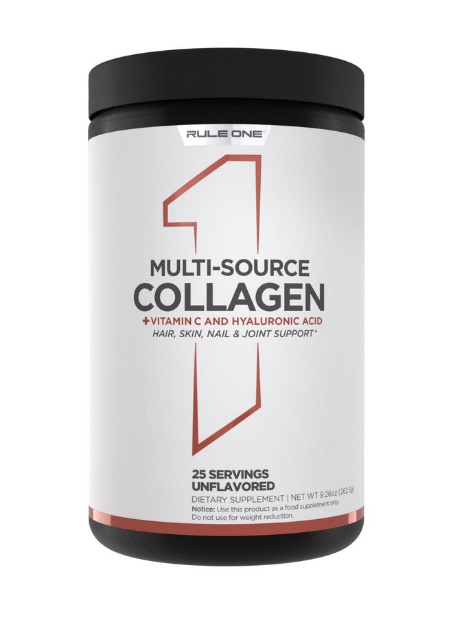 Rule 1 Proteins Rule 1 Multi-Source Collagen Powder - Bovine, Chicken, Fish & Eggshell Collagen Sources + Hyaluronic Acid & Vitamin C for Hair, Skin, & Nail Support (25 Servings, Unflavored) - Image 1