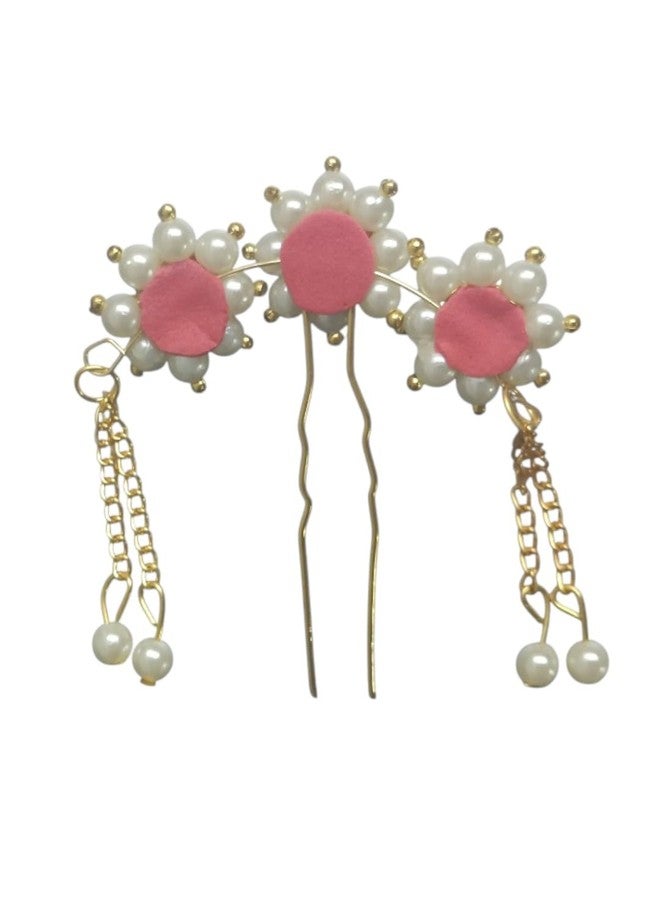 fabula Jewellery Meenakari Lotus Hair Bun Pin - For Women & Girls Stylish Latest- For Women & Girls Stylish Latest_NIH233_Z2 - Image 5