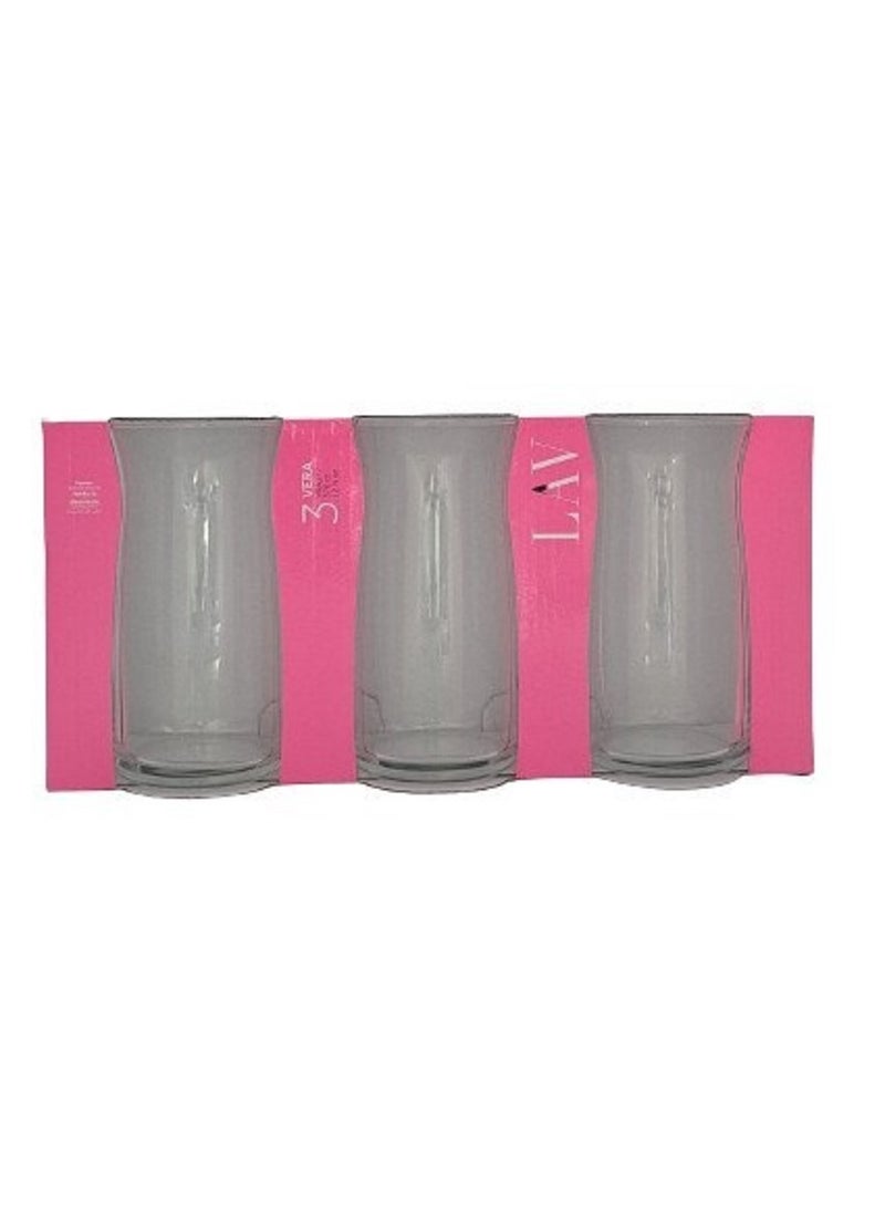 LAV 3 Pieces Vera Long Drink Tumbler, 370 Ml - Clear - Image 3