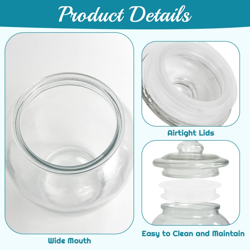 YEXEXINM 2 Pcs 74 oz Glass Candy & Cookie Jars with Airtight Lids, Decorative Apothecary Jars, Candy Buffet Containers for Kitchen Counter, Clear Food Storage Canister Home Decor - Image 3