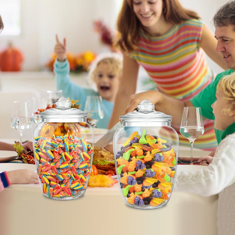 YEXEXINM 2 Pcs 74 oz Glass Candy & Cookie Jars with Airtight Lids, Decorative Apothecary Jars, Candy Buffet Containers for Kitchen Counter, Clear Food Storage Canister Home Decor - Image 4