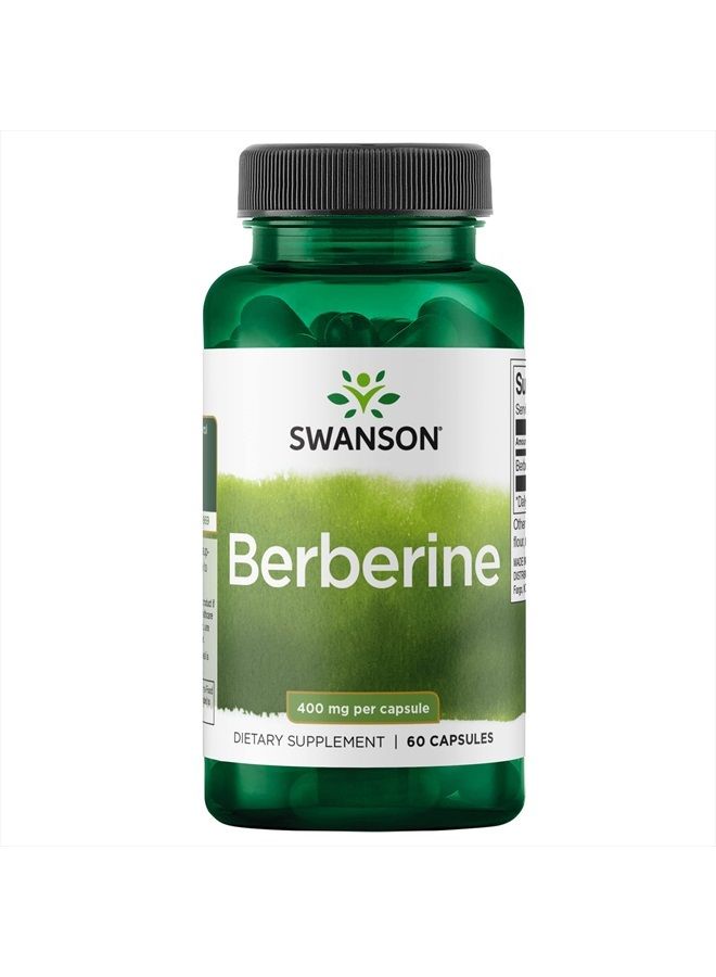 SWANSON Berberine - Standardized 97% Berberine HCl- 400mg Each - 60 Capsules - Image 1