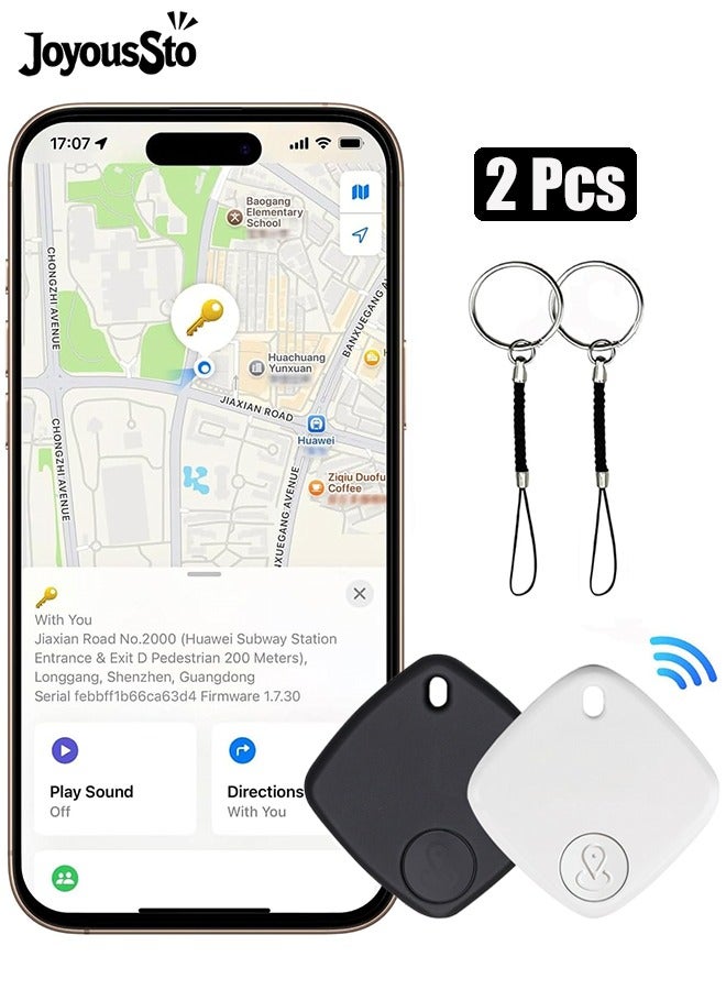 2 Pcs Air Tracker Tags, Bluetooth Keys Finder Luggage Tracker Compatible with Apple Find My APP (iOS Only), Item Locator for Luggage, Backpack, Suitcases, Replaceable Battery