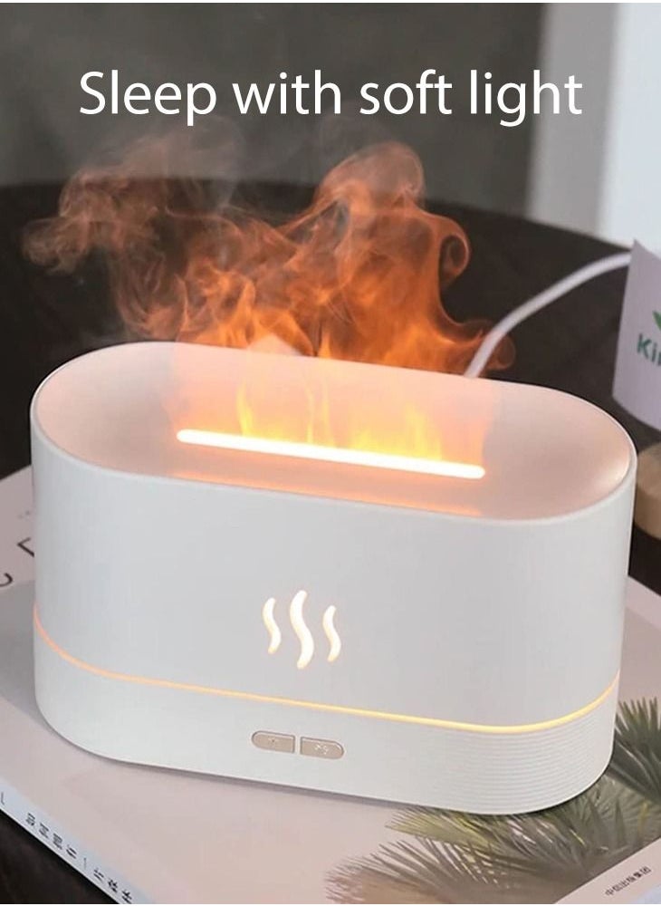 AnneFish - Essential Oil Diffuser LED Simulation Flame Ultrasonic Humidifier Home Office Air Freshener Fragrance Sooth Sleep Atomizer 180ml - Image 1