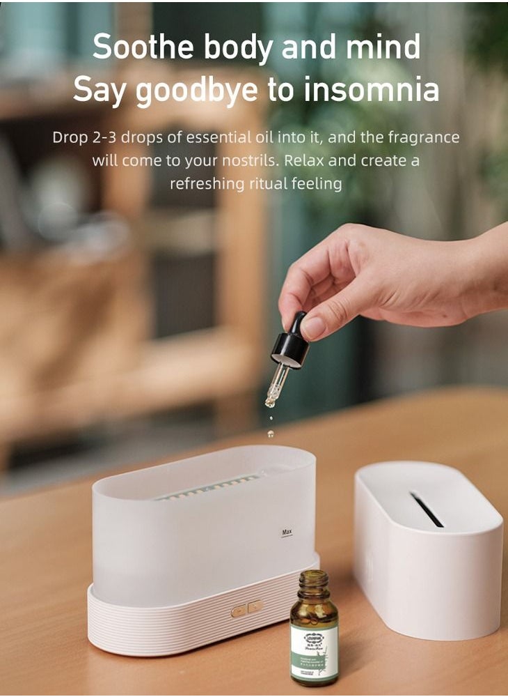 AnneFish - Essential Oil Diffuser LED Simulation Flame Ultrasonic Humidifier Home Office Air Freshener Fragrance Sooth Sleep Atomizer 180ml - Image 1