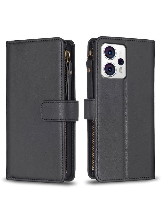 اس-توب جراب لهاتف Motorola Moto G13 4G / G23 4G / G53 5G، جراب هاتف جلدي قابل للطي مزود بسحاب و9 فتحات للبطاقات - Image 1