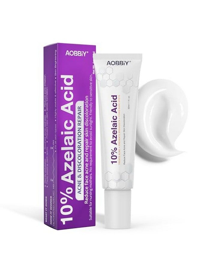 Aobbiy Azelaic Acid 10% Facial Cream For Redness Relief Face Rosacea Acne Treatment Pimple Pigmentation Blackhead Balance Excess Sebum Clarify Skin Soothe Irritation 1 Oz  - Image 1
