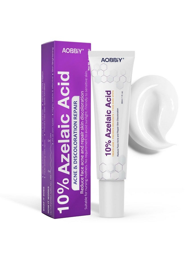 Aobbiy Azelaic Acid 10% Facial Cream For Redness Relief Face Rosacea Acne Treatment Pimple Pigmentation Blackhead Balance Excess Sebum Clarify Skin Soothe Irritation 1 Oz  - Image 2