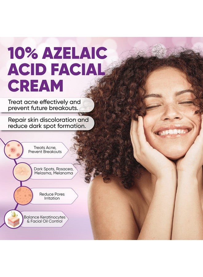 Aobbiy Azelaic Acid 10% Facial Cream For Redness Relief Face Rosacea Acne Treatment Pimple Pigmentation Blackhead Balance Excess Sebum Clarify Skin Soothe Irritation 1 Oz  - Image 4