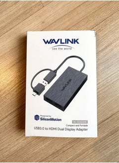 USB 3.0 to HDMI Dual Display Adapter, USB A or USB C to HDMI for Dual Monitors,  Dual 1080P@60Hz for Windows, Mac OS, NOT Support for Linux & iPad OS