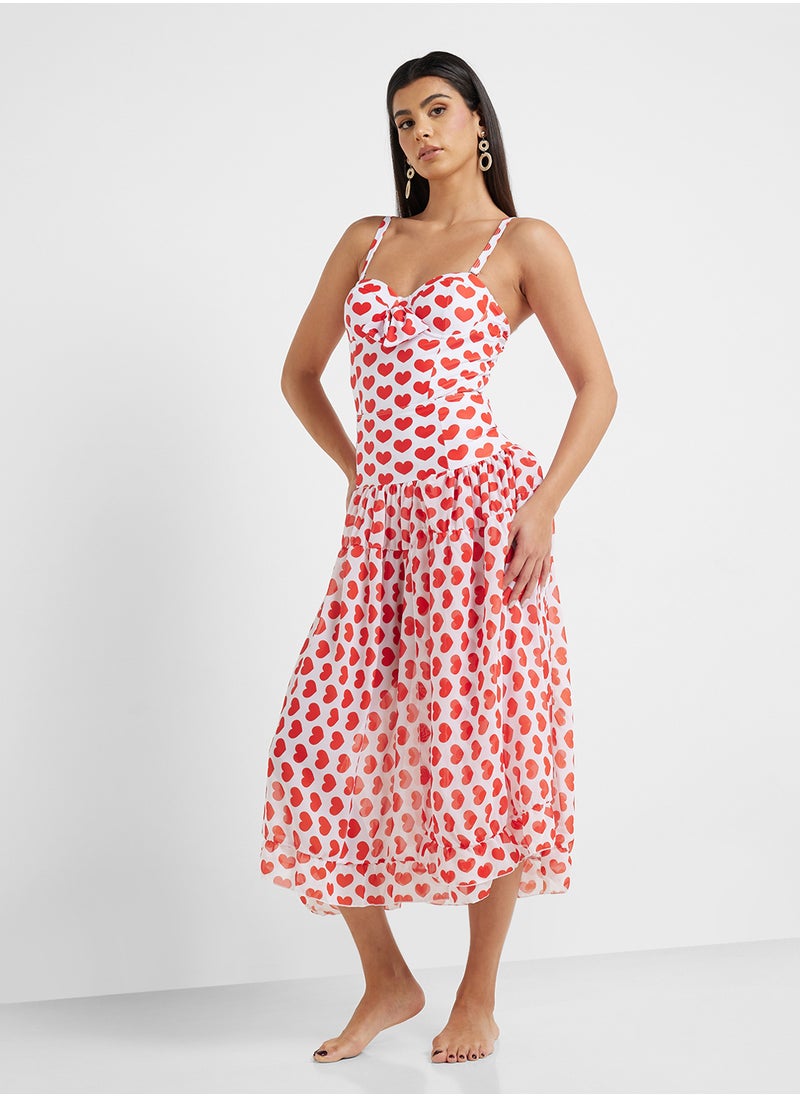 ELLA Swimsuit With Heart Print & Beach Skirt  - Image 5