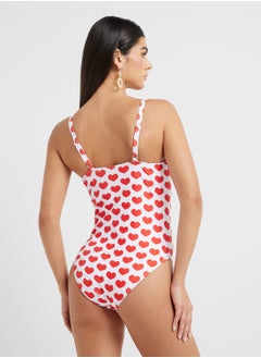 ELLA Swimsuit With Heart Print & Beach Skirt  - Image 2
