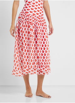 ELLA Swimsuit With Heart Print & Beach Skirt  - Image 4