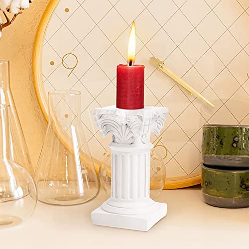 nanaxagly Antique Roman Column Candle Holder Greek Column Statue Roman Pillar Candlestick Greek Style Candelabra Dinner Wedding Candle Holder Decoration - Image 2
