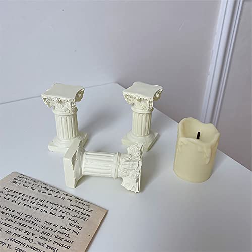 nanaxagly Antique Roman Column Candle Holder Greek Column Statue Roman Pillar Candlestick Greek Style Candelabra Dinner Wedding Candle Holder Decoration - Image 4