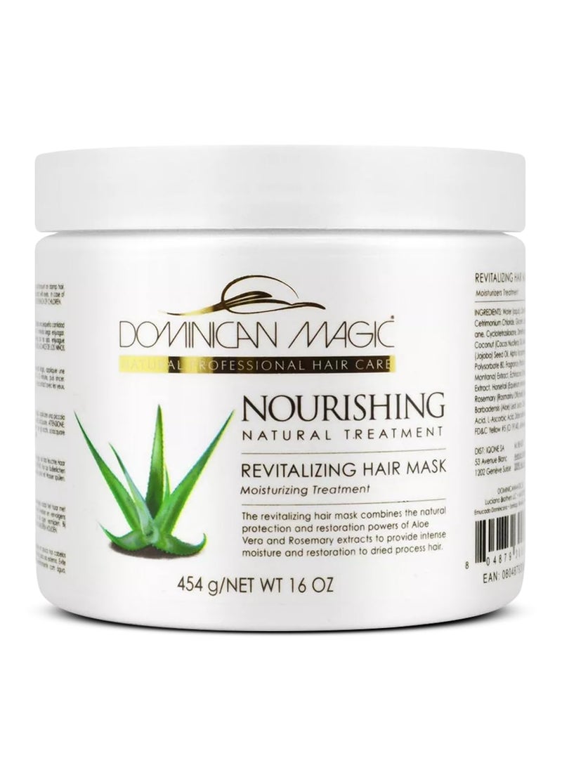 Dominican Magic - DOMINICAN MAGIC Nourishing Revitalizing Hair Mask with Aloe Vera, Hair Treatment, Deep Repair & Revitalize for Dry, Damaged Hair, All Hair Types, 16oz - Image 1