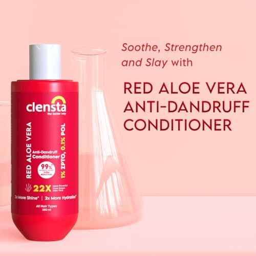 Clensta Red Aloe Vera Anti-Dandruff Fresh Conditioner With Zpto & Red Aloe Vera For Reduces Dandruff, Strengthens Hair & Hydrates |Daily Use |All Hair Types | Men & Women 250Ml, 1 Count - Image 2