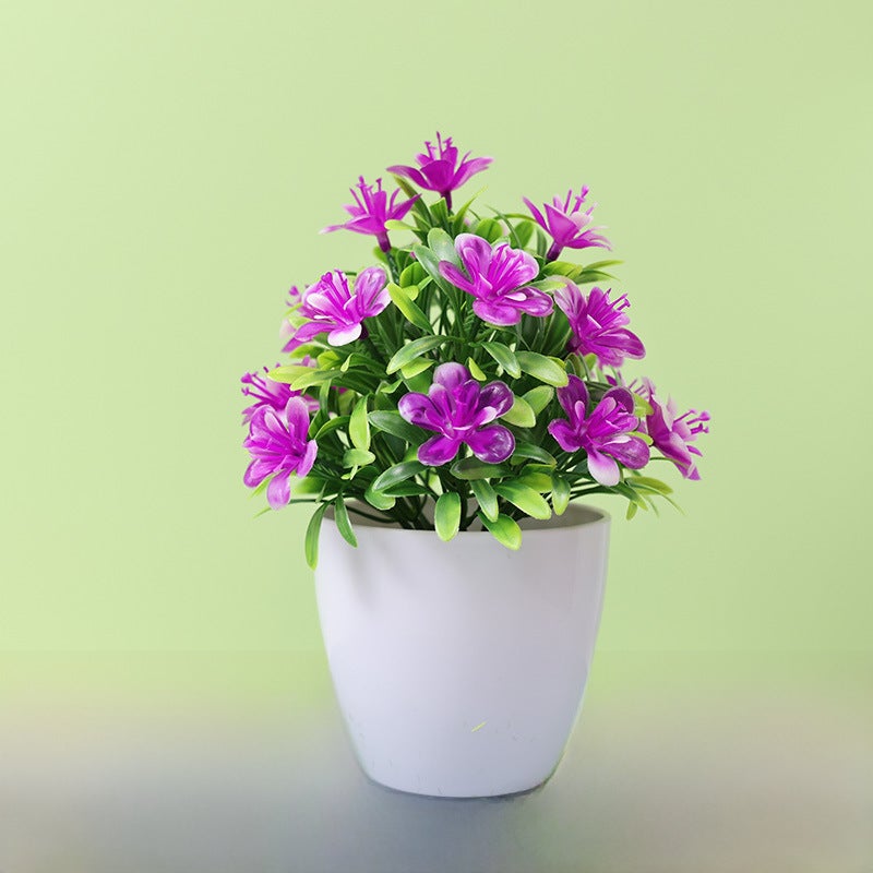Generic Artificial Rose Bonsai Desk Decor Lotus color