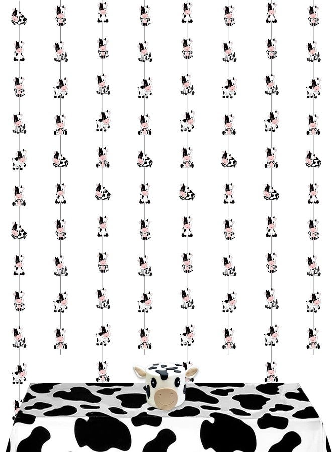 Fangleland 8 Pieces Cow Garlands Banners - Cow Print Streamers Decorations, Farm Animal Party Decor, Western Cowboy Hanging Streamers Photography Supplies for Birthday Baby Shower Party - Image 1