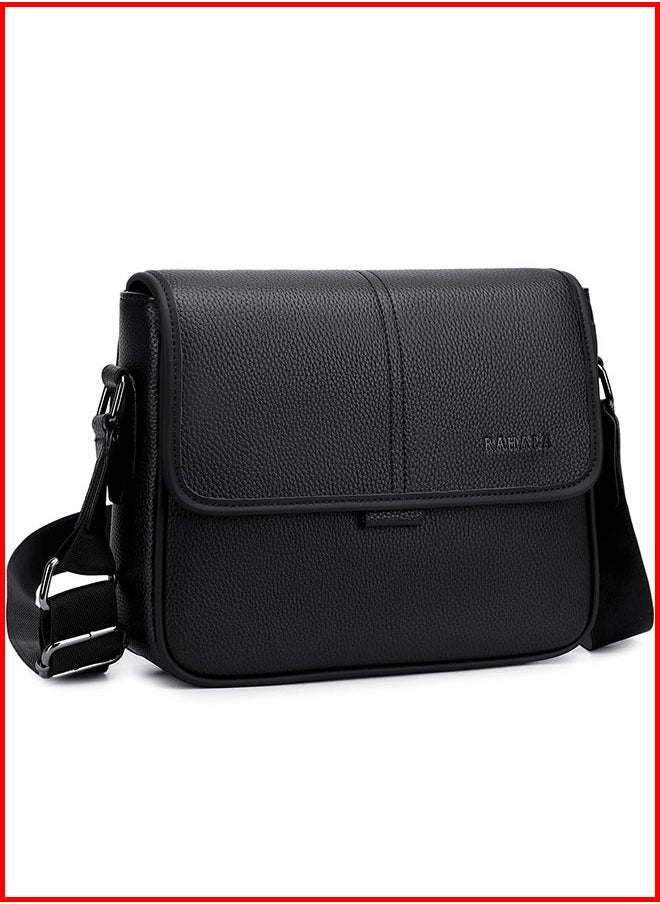 RAHALA - 9506-2 Leather Modern Shoulder Work Travel Everyday Use Organized Stylish Crossbody bag - Black - Image 1