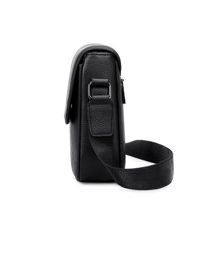 RAHALA - 9506-2 Leather Modern Shoulder Work Travel Everyday Use Organized Stylish Crossbody bag - Black - Image 1