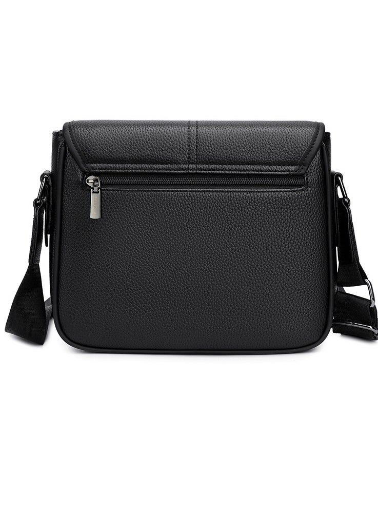 RAHALA - 9506-2 Leather Modern Shoulder Work Travel Everyday Use Organized Stylish Crossbody bag - Black - Image 1