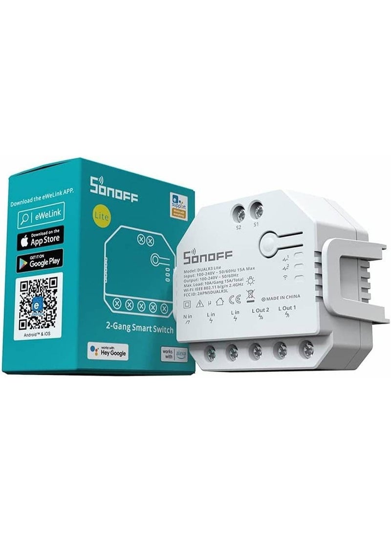 SONOFF SMART SWITCH 2GANG WIFI DUALR3 LITE