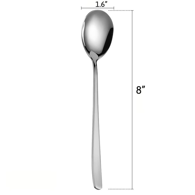 NAIDEV Stainless Steel Long Handle Spoon Korean Spoon Set for Home Kitchen or Restaurant Kitchen Utensil Eating Tableware Cutlery silverware Dishwasher Safe Tea spoon Use for HomeRestaurantset of 8 - Image 2