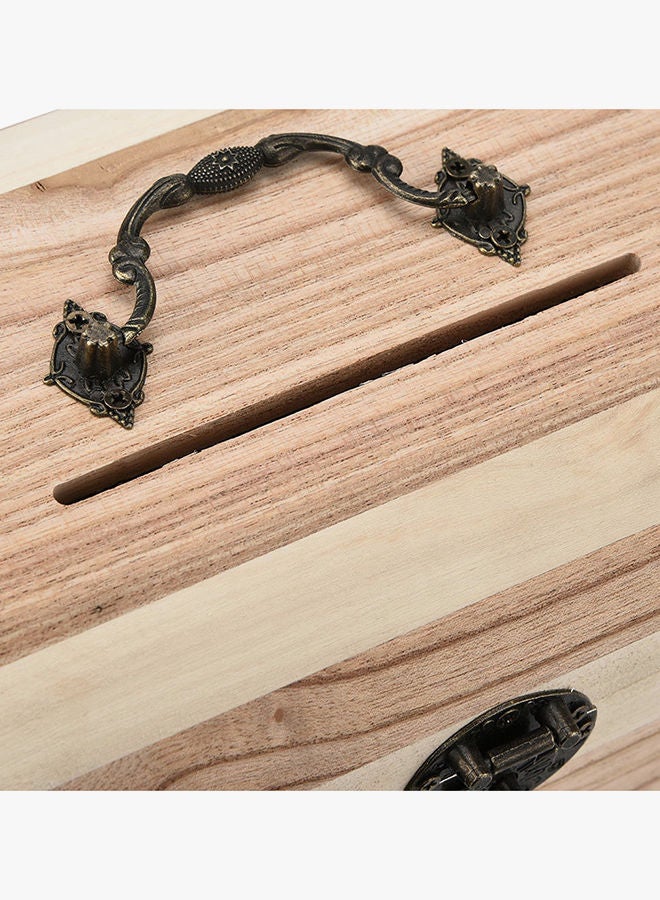 NIBEMINENT Wooden Money Bank With Lock 9.8x14.2x9.8cm - Image 3