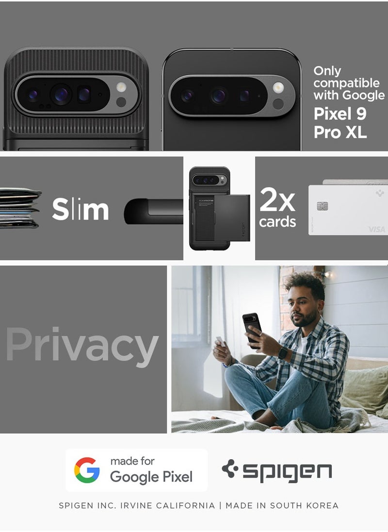 Spigen Slim Armor CS Google Pixel 9 Pro XL Case Cover Wallet with Card Slot - Black  - Image 2