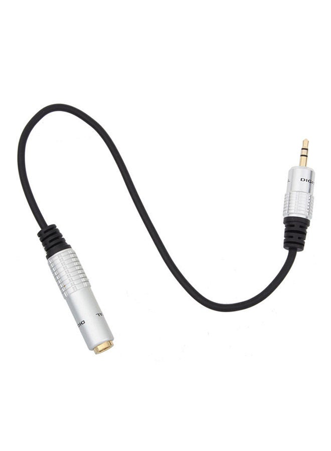 NIBEMINENT 6.35 mm Female To 3.5 Male Mic Cable Black  - Image 1